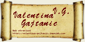 Valentina Gajtanić vizit kartica